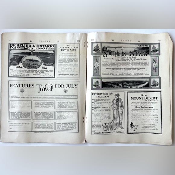 1913 JUNE TRAVEL MAGAZINE - QUIMPERLE, BRITTANY Railroads, Cars, Parks, Ads - Picture 15 of 16